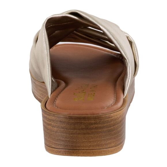 BELLA VITA Womens Champagne Gold Tor-italy Wedge Slip On Slide Sandals 8 M - Picture 2 of 5